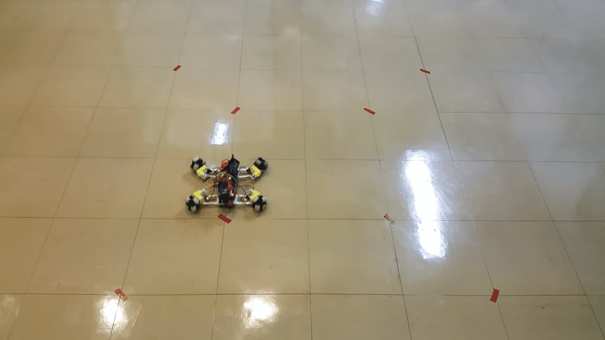 Customized Omni wheeled robot Called Rustic V1.0 made from Arduino Kit executing predefined trajectory