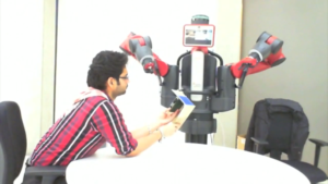Kshitij Working with Baxter Humanoid robot for Master thesis at University of edinburgh