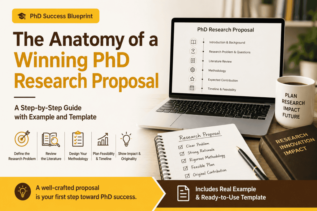 Anatomy of a winning PhD research proposal with template and worked examples